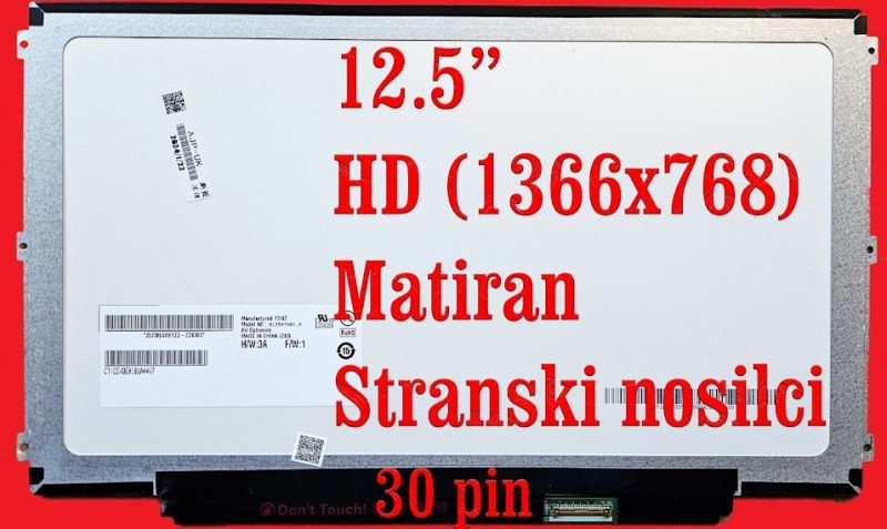 LCD zaslon Dell Latitude E7270 12,5" 1366x768 Mat Brez dotika LED 30-pinsko nov