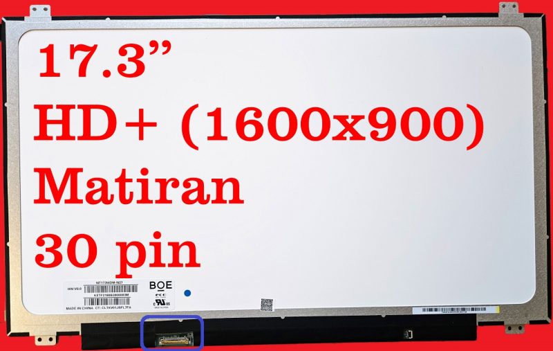 17,3" LCD Zaslon za HP 17-BS Serijo 30-Pin HD+ Ne-dotik Novo