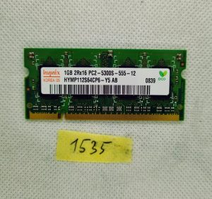 1GB Hynix HYMP112S64CP6-Y5 AB PC2-5300S-555-12 prenosni SO-DIMM pomnilnik RAM - rabljeno