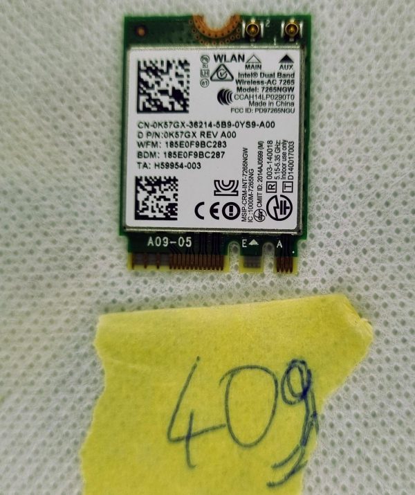 Dell Inspiron 17,3" 17 7746 Pristna brezžična WiFi kartica 7265NGW K57GX - rabljeno