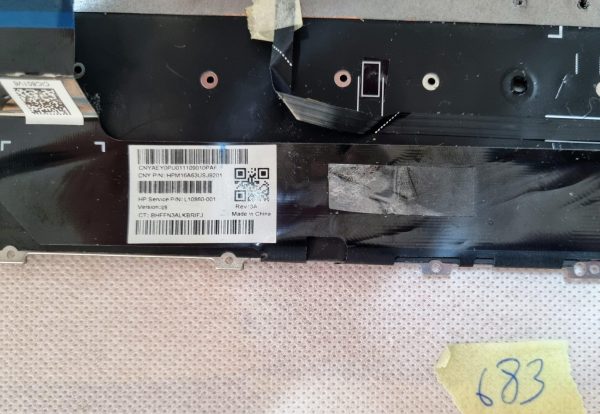 Enojni ključ za HP EliteBook x360 1030 G3 G2 US L10860-001 HPM16A63USJ9201 Osvetljene črne tipke - rabljeno - Image 2