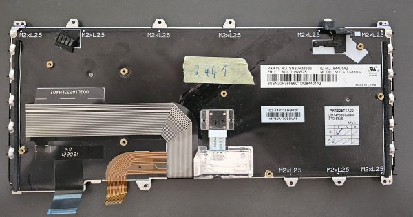 Enojni gumb in tečaj za Lenovo ThinkPad Yoga X380 370 US tipkovnico 01HW575 | SN20P38586 | Osvetljen | Deli za prenosnike - rabljeno - Image 2