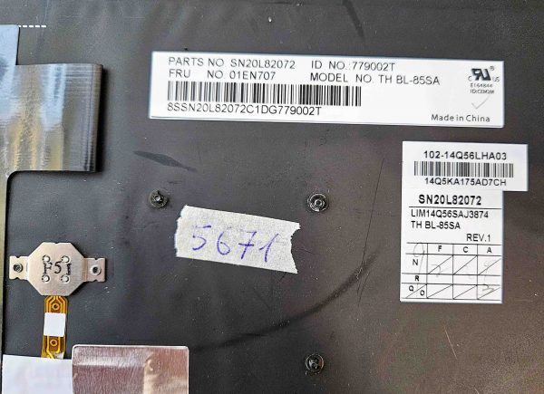 Lenovo ThinkPad T470S tipkovnica FRU 01EN707 – Originalni del za zamenjavo prenosnika - rabljeno - Image 3