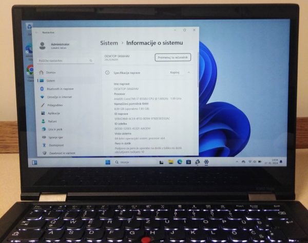 Lenovo ThinkPad X380 Yoga (Tip 20LH, 20LJ) - 13.3" FHD Zaslon, Intel Core i5, 8GB RAM, 256GB NVMe SSD, Rabljen - Image 6