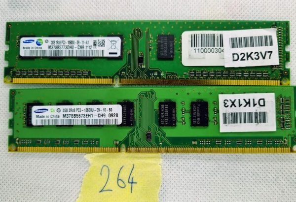 2x Samsung 2GB RAM 1RX8 PC3-10600U-9-10-A0-9-11-A1 M378B5773DH0-CH9 1149 - rabljeno