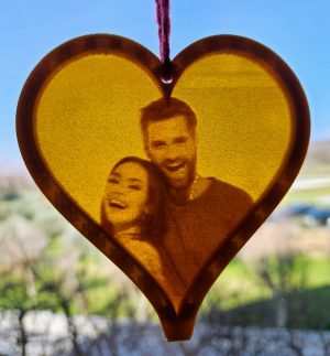 Personalizirana 3D-natisnjena srčna litofana - prilagojen foto darilo za obletnico - rabljeno