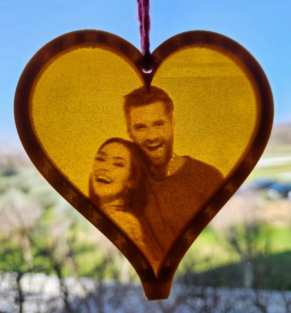 Personalizirana 3D-natisnjena srčna litofana - prilagojen foto darilo za obletnico - rabljeno