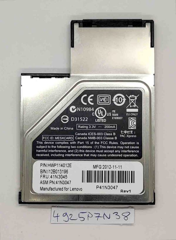41N3045 41N3047 Prenosni računalnik Thinkpad X220 X230 X220T Express pametna kartica bralnik - rabljeno - Image 2