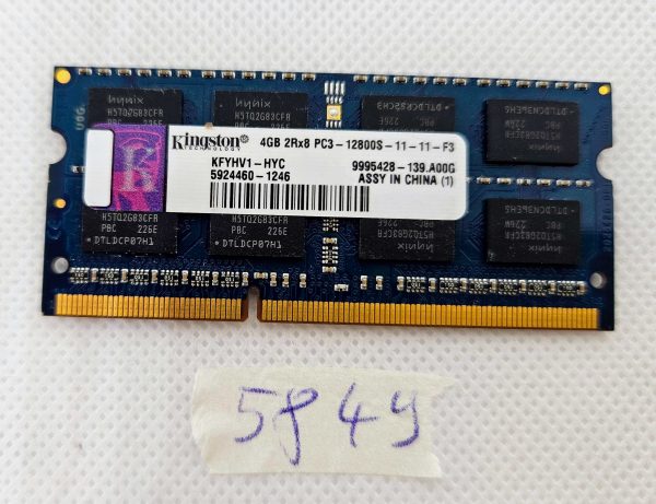 4GB 2Rx8 PC3-12800S DDR3-1600MHz prenosni RAM – Preizkušen in delujoč - rabljeno