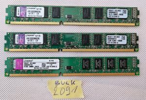 10gb - VELIKO 3 x Kingston KVR1333D3N9K2PC3-10600U DDR3-1333MHz PC pomnilniški RAM modul - rabljeno