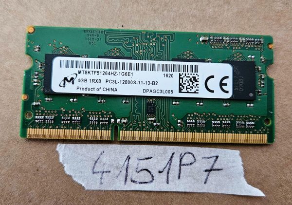4GB PRENOSNI RAČUNALNIK SPOMIN Micron PC3L - 12800S DDR3L MT8KTF51264HZ-1G6E1 - rabljeno