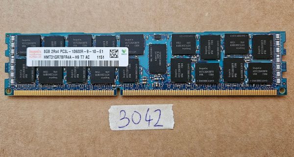 8GB Hynix DDR3-1333MHz Reg ECC RAM | PC3L-10600R Pomnilni modul | HMT31GR7BFR4A-H9 - rabljeno