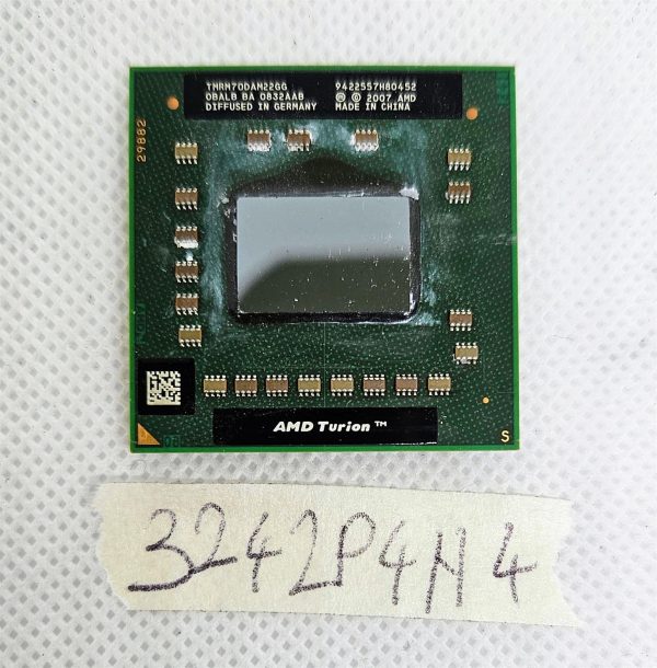 AMD Turion 64 x2 Mobile 2.0 GHz RM-70 Dvojn jedrni CPU TMRM70DAM22GG Vtičnica S1 - Delni deli za prenosnike - rabljeno
