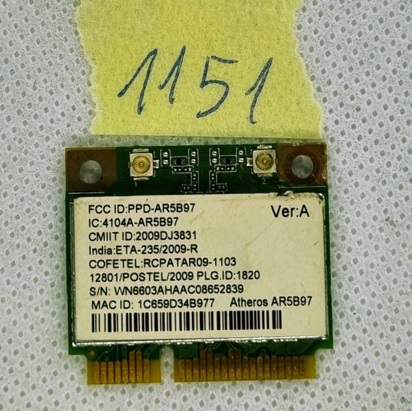 Acer Aspire 7750 Atheros AR5B97 Wi-Fi kartica WN6603AH - rabljeno