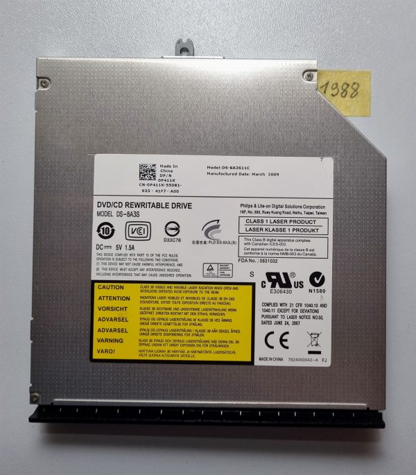 Acer eMachines E525-901G16Mi 12,7 mm DVD/Rw SATA DS-8A3S zapisovalnik predvajalnik - Pravi nadomestek - rabljeno