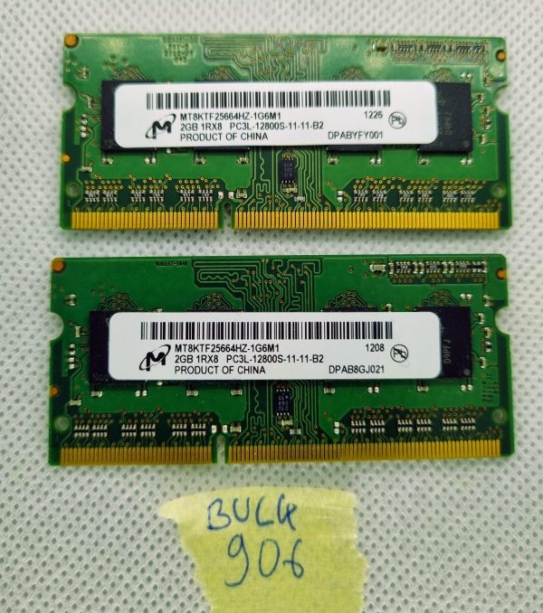 BULK 2 x MT8KTF25664HZ-1G6M1 PRISTNO ORIGINALNO OEM MICRON 2GB PC3-12800 - rabljeno