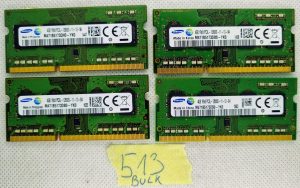 BULK 4 X Samsung M471B5173QH0-YK0 4GB 1RX8 PC3L-12800S 1600MHZ Pomnilnik za prenosne računalnike - rabljeno