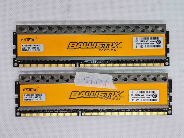 2 X 4GB Ballistix BG112RV.X7 8GB DDR3 1600MHz CL8 8-8-8-24 1.5V namizna RAM - rabljeno