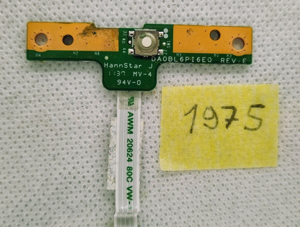DA0BL6PI6E0 Originalna OEM Toshiba plošča za vklop/izklop touchpada s kablom za Satellite L755 - rabljeno