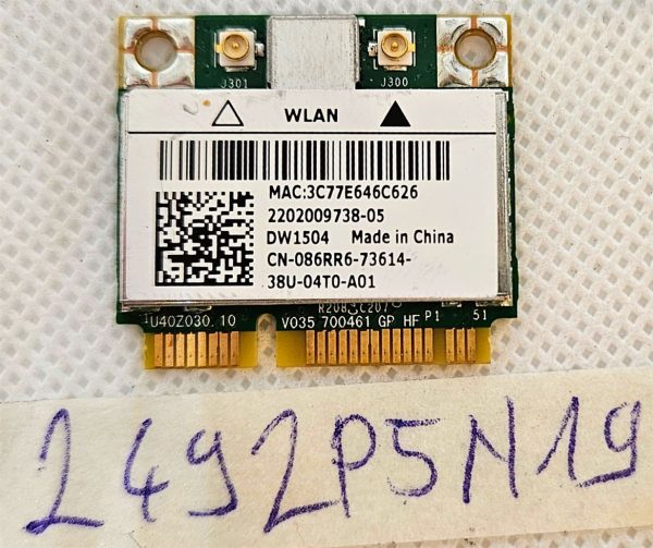 WiFi kartica za prenosnik Dell Latitude E5530 CN-086RR6 Pravi nadomestni brezžični omrežni adapter - rabljeno
