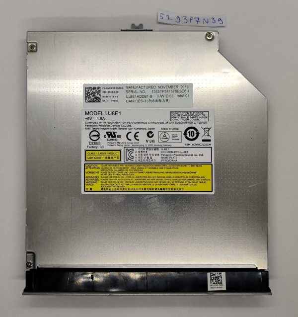 Dell Latitude E5530 UJ8E1 0V6N3J DVD optični pogon SATA – Originalni deli - rabljeno