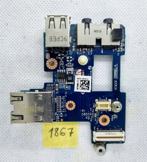 Dell Latitude E6400 zvočna USB Ethernet priključna plošča LS-3809 Prvotni izdelek - rabljeno