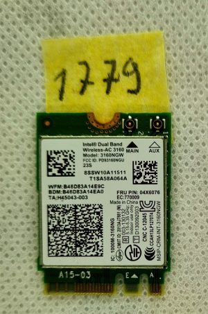 Intel Dual Band Wireless-AC 3160 3160NGW NGFF Bluetooth 4.0 WiFi WLAN kartica 28D9J - rabljeno