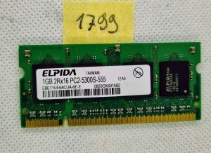Elpida 1GB 2RX16 PC2-5300S-555 prenosni RAM modul - Izboljšana zmogljivost! - rabljeno
