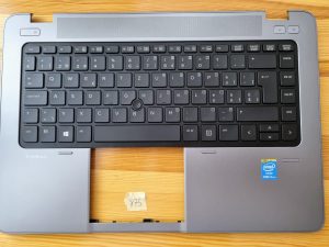 Pristna HP EliteBook 840 G1 serija podpora za dlan + senzor prstnih odtisov + tipkovnica 730964-001 - rabljeno