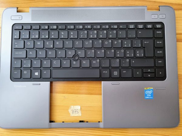 Pristna HP EliteBook 840 G1 serija podpora za dlan + senzor prstnih odtisov + tipkovnica 730964-001 - rabljeno
