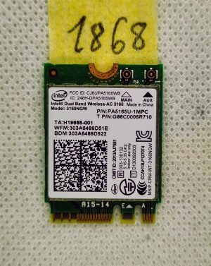 Pristna Intel Dual Band Wireless AC-3160 kartica + Bluetooth 3160NGW 802.11ac M.2 - rabljeno