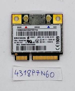 Prvotni Lenovo Thinkpad T530 T530i WWAN mobilni širokopasovni kartični odbor 04W3786 - rabljeno