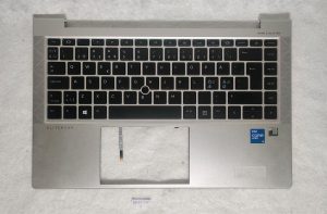 Pristna nordijska tipkovnica za HP EliteBook 745 840 G7 G8 zgornji pokrov palmresta delov prenosnika - osvetljena. - rabljeno