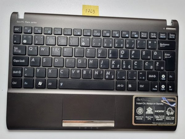 Pristna SLO tipkovnica za Asus 1025C 1025E s palmrestom in sledilno ploščico 13GOA3F7AP041-20 MP-10B66GB-5288 04GOA292KUK01-2 - rabljeno - Image 2