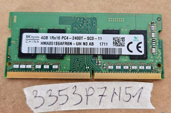 HMA851S6AFR6N-UH Pristni Hynix prenosni računalnik spomin 4GB PC4-2400T-SC0-11 RAM modul - rabljeno