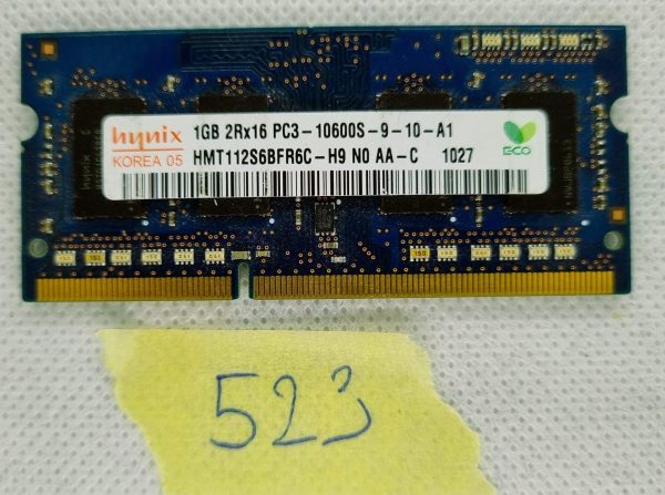 HMT112S6BFR6C-H9 Original HYNIX PRIMERNI RAM ZA PRENOSNI RAČUNALNIK 1GB DDR3 PC3-10600S - rabljeno