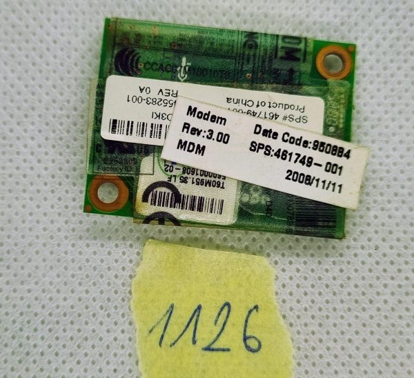 HP 461749-001 Compaq prenosnik Agere Modem D40 kartični adapter Nic plošča - rabljeno