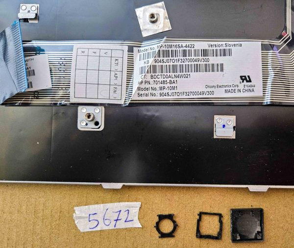 Tipke za tipkovnico prenosnika HP 6531S 6731S 6530S PH PN 701485-BA1 – Originalni deli - rabljeno - Image 3
