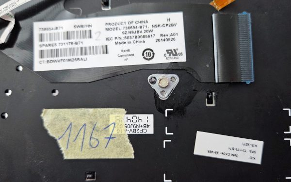 Tipkovnica HP EliteBook 840 G1 - Posamezne tipke 731179-B71 (osvetljene) - rabljeno - Image 3