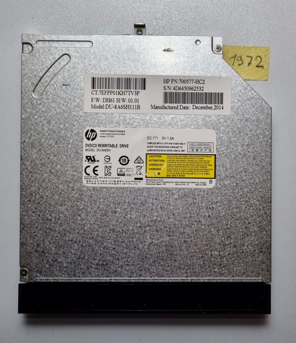 HP 809333-001 DU-8A6SH111B OEM DVD pogon z okvirjem za 15-AB 15-AB198CY - rabljeno