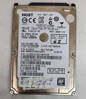 Trdi disk HDD 750GB SATA 2.5 HGST 5K1000-750 - rabljeno