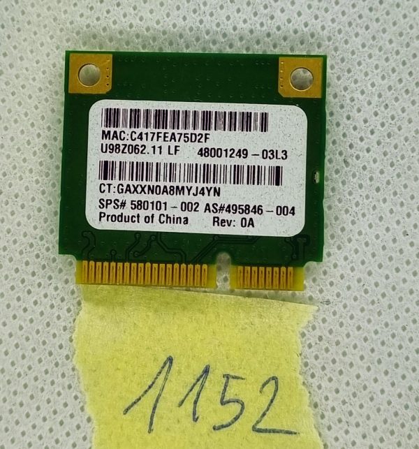 HP Pavilion dv3-4151eo brezžična kartica 580101-002 605560-005 - rabljeno