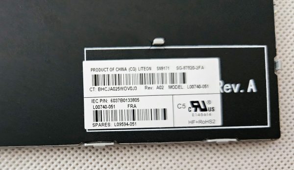 tipkovnica za HP ProBook 650 G4 655 G4 650 G5 - AZERTY postavitev - brez osvetlitve - več združljivih številk delov - rabljeno - Image 2