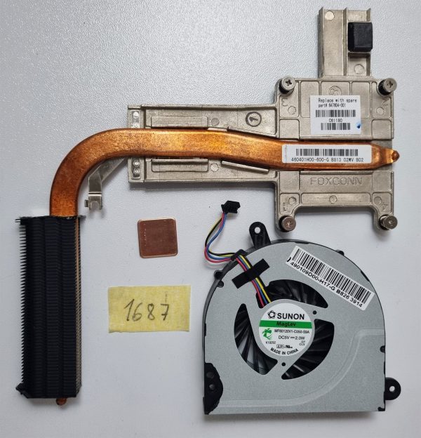 HP ProBook 6560B 6565B 6570B ventilator za hlajenje procesorja s hladilnikom 647603-001 641183-001 - rabljeno - Image 2