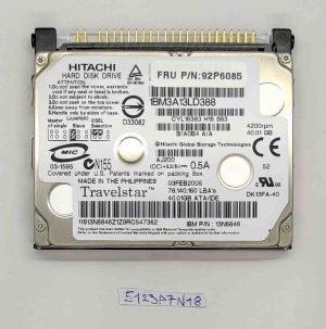 HTC424040F9AT00 40GB IDE prenosni HDD za ThinkPad X40 - 92P6085 - rabljeno