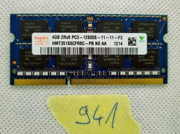HYNIX 1X4GB 4GB HMT351S6CFR8C DDR3 4GB 2Rx8 PC3 10600S prenosni RAM pomnilnik - rabljeno
