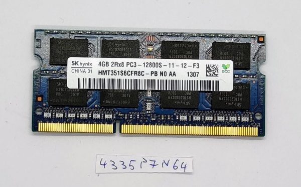 HYNIX 1X4GB 4GB HMT351S6CFR8C-H9 DDR3 4GB 2Rx8 PC3 10600S prenosni računalnik RAM pomnilnik - rabljeno