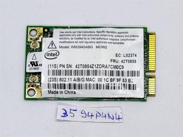 IBM Lenovo Intel 3945abg Brezžična WLAN PCIe Kartica Delov za Prenosnike Hitro Pošiljanje po Svetu - rabljeno - Image 2