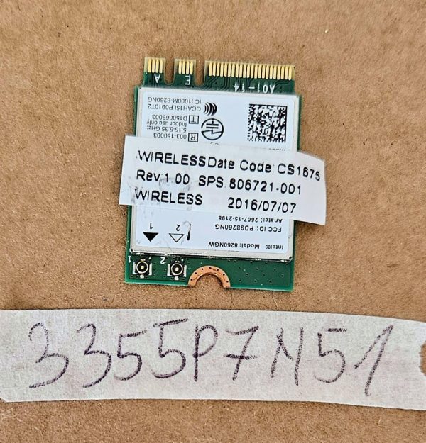 INTEL 8260NGW Dual Band Wireless-AC 8260 WLAN Bluetooth 4.2 WiFi kartica 806721-001 - Originalna OEM - rabljeno