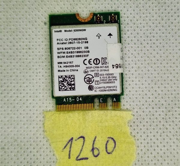 INTEL 8260NGW Brezžični modul WIFI kartica 806722-001 H70224-001 - rabljeno